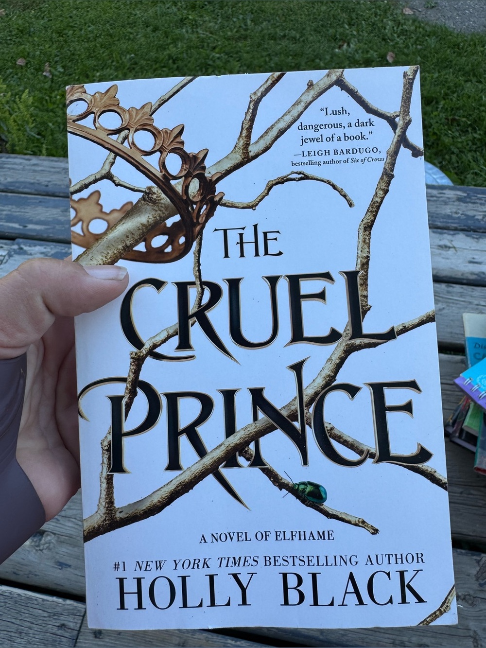 The Cruel Prince Wall Art Print - White with Gold & Green Accents